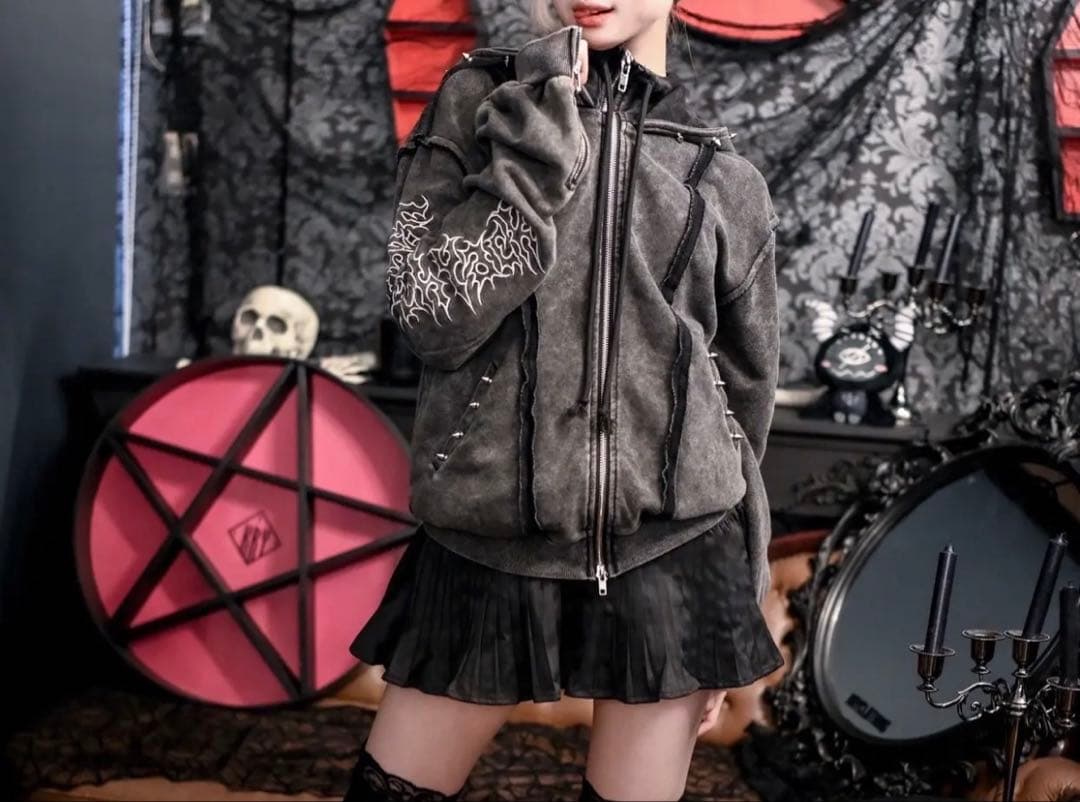 KRYclothing CRUEL washed 変形BIGパーカー 地雷