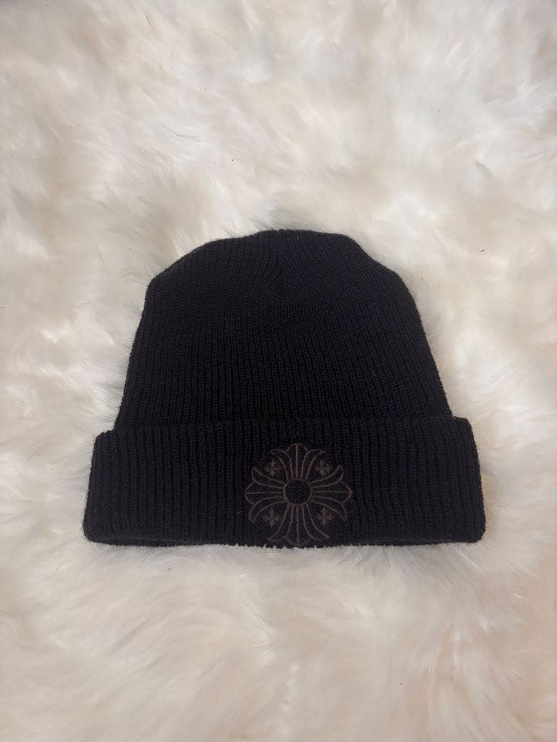 クロムハーツ　クロス　黒　ニット帽