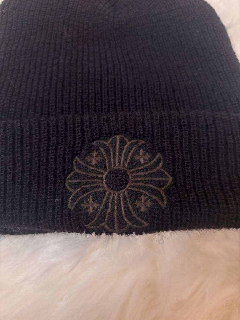 クロムハーツ　クロス　黒　ニット帽