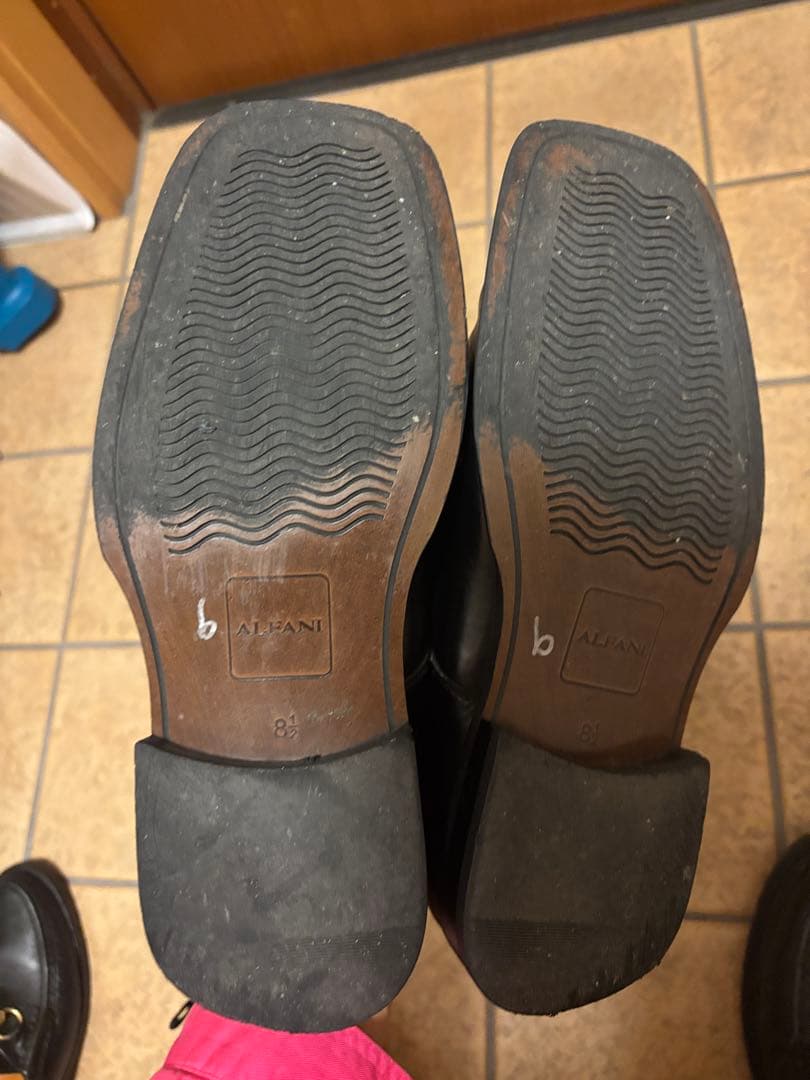 ALFANI ブラック ドレスシューズ　スクエアトゥ