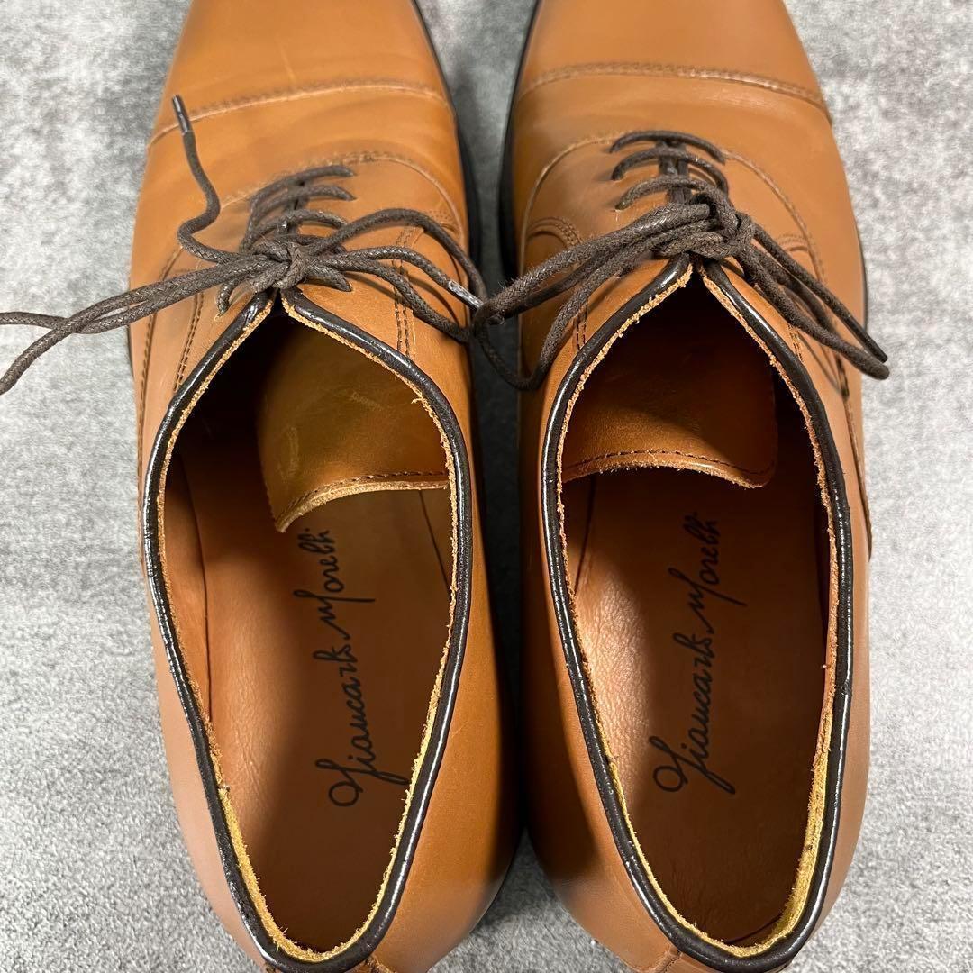極美品 ジャンカルロモレリ　レザー　ビジネスシューズ ストレートチップ 26.5