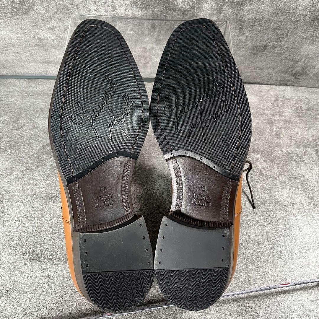 極美品 ジャンカルロモレリ　レザー　ビジネスシューズ ストレートチップ 26.5