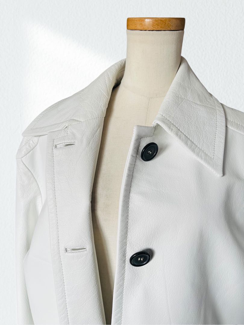 MERYLL ROGGE レザー ジャケット 白 36 メリルロッゲ