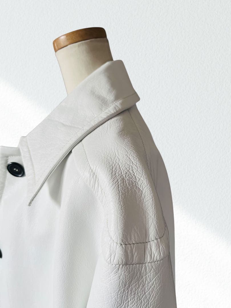 MERYLL ROGGE レザー ジャケット 白 36 メリルロッゲ