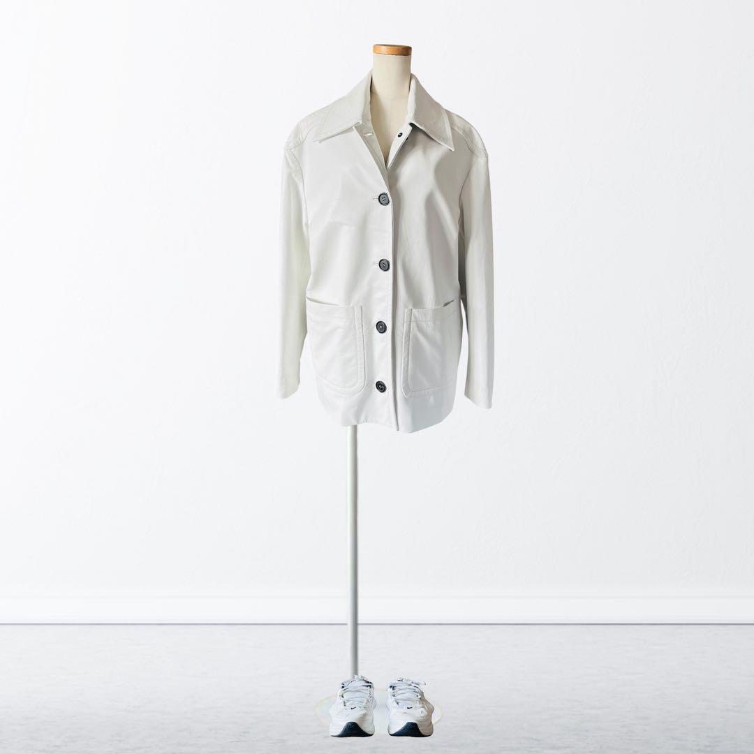 MERYLL ROGGE レザー ジャケット 白 36 メリルロッゲ