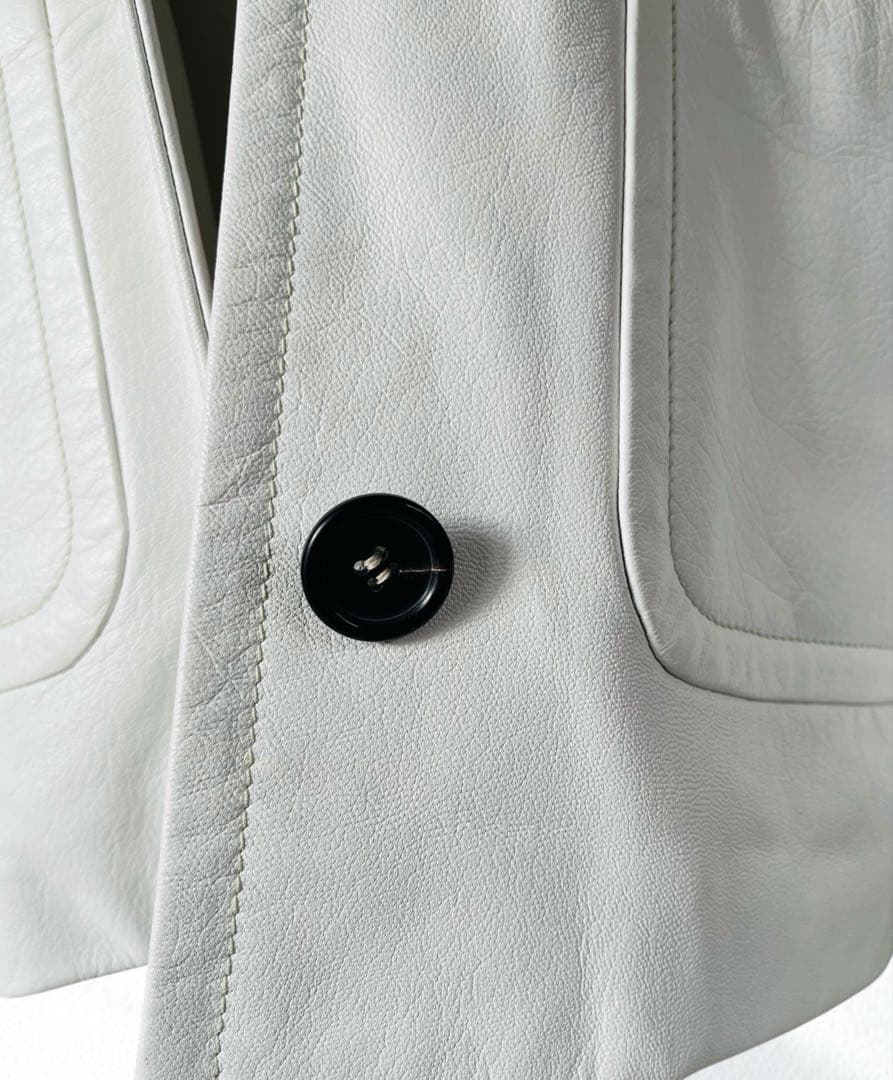 MERYLL ROGGE レザー ジャケット 白 36 メリルロッゲ