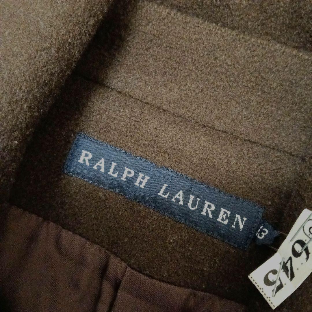 【美品】Ralph Lauren カシミヤ混 日本製　Pコートブラウン Ｌ13