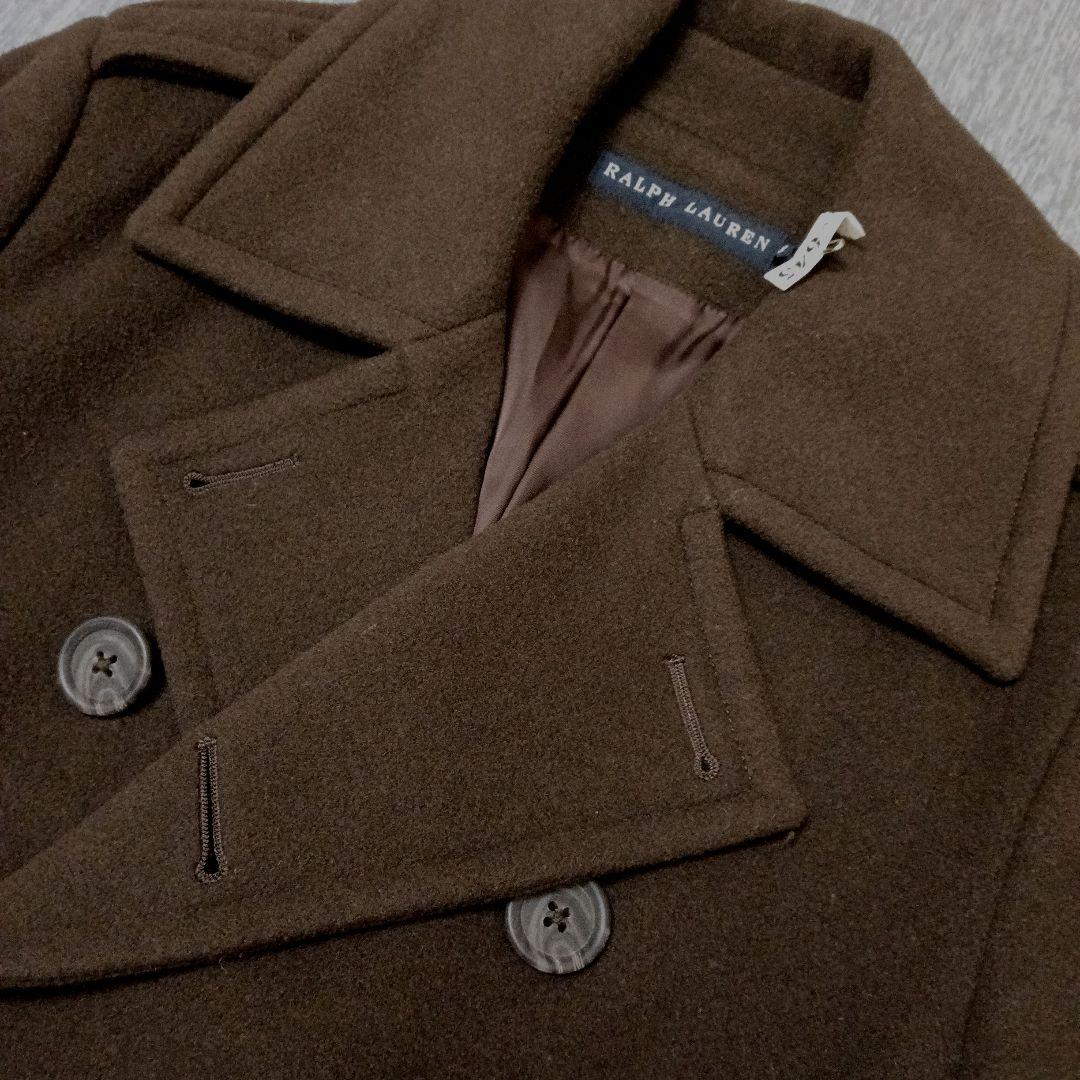 【美品】Ralph Lauren カシミヤ混 日本製　Pコートブラウン Ｌ13