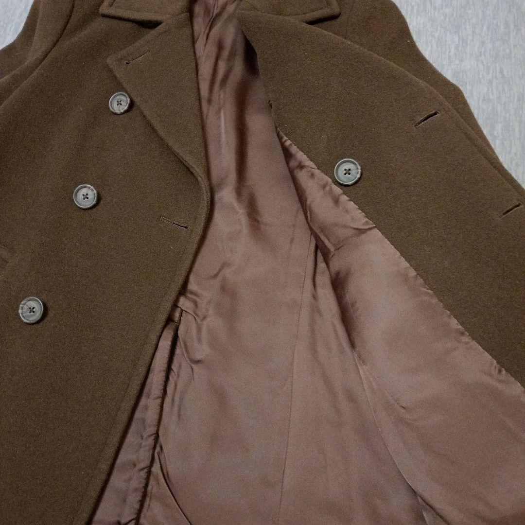 【美品】Ralph Lauren カシミヤ混 日本製　Pコートブラウン Ｌ13