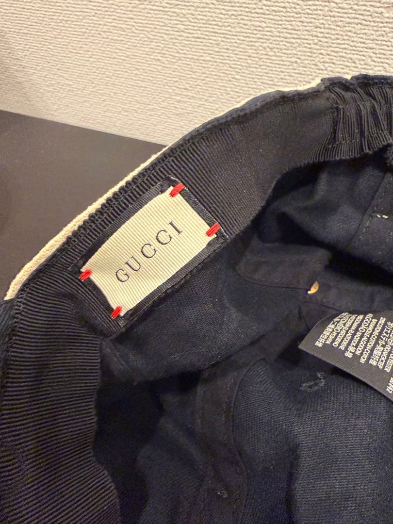 GUCCI ロゴタオル キャップ ブラック XL