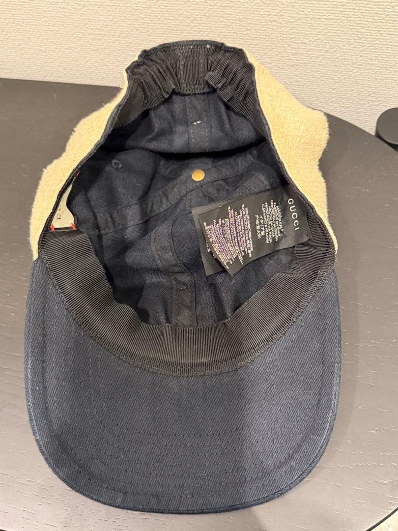 GUCCI ロゴタオル キャップ ブラック XL