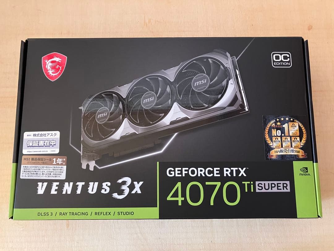 グラフィックボード・グラボ・ビデオカード MSI RTX 4070 Ti SUPER 16GB VENTUS 3X