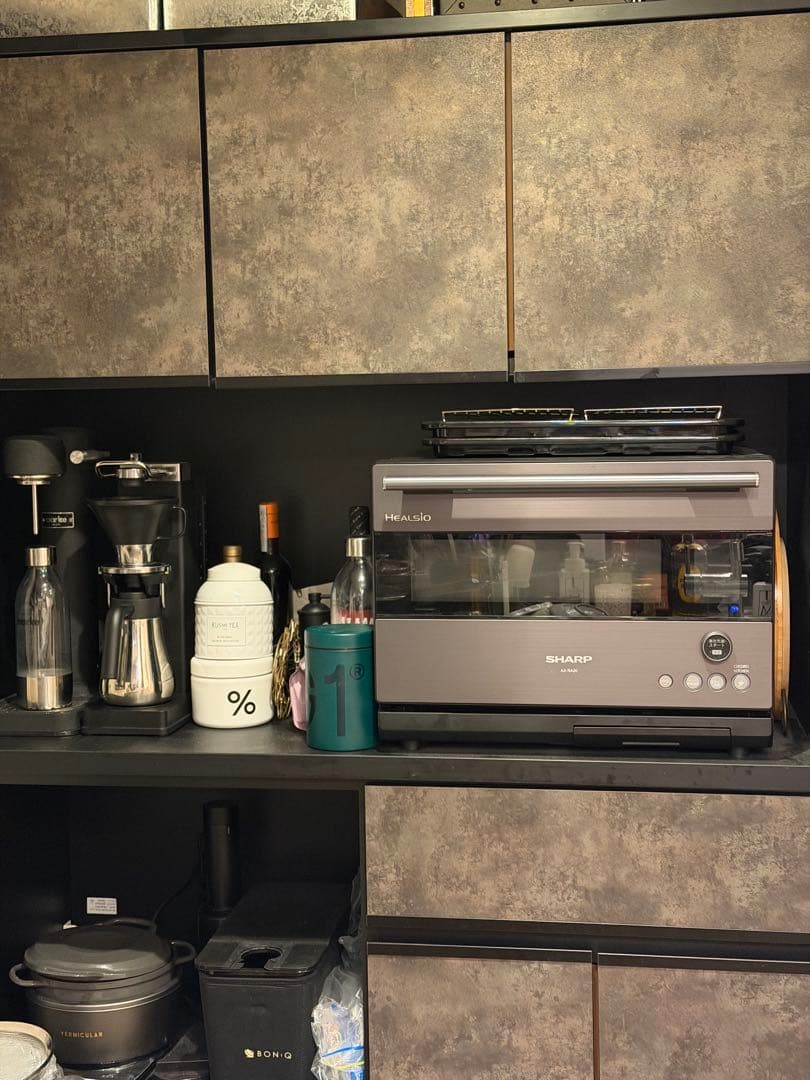 ダークグレー 食器棚 半年のみ使用