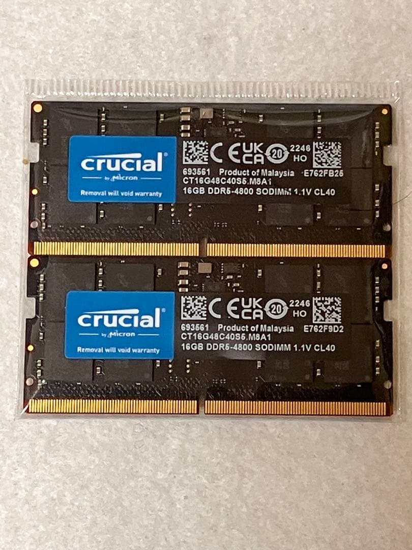 Crucial 16GB×2（計32GB） DDR5-4800 メモリ