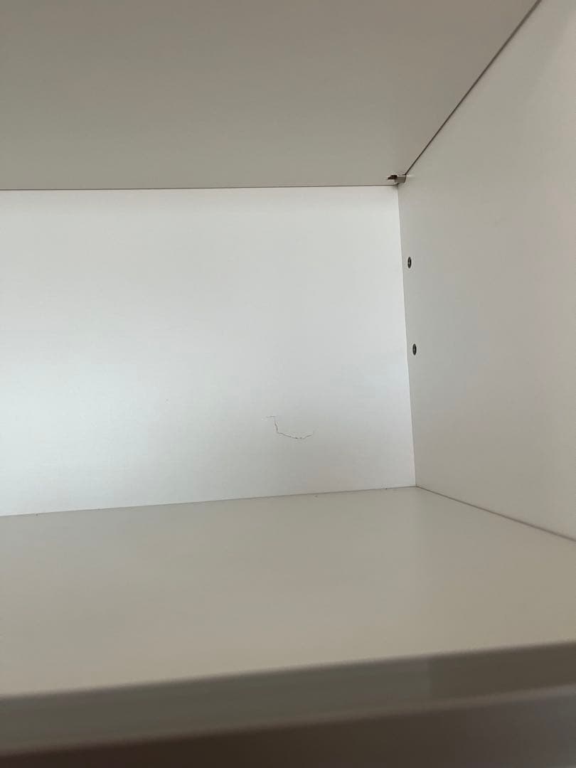 ニトリキッチンボード　レンジボード　ホワイト食器棚 ガラス扉付き