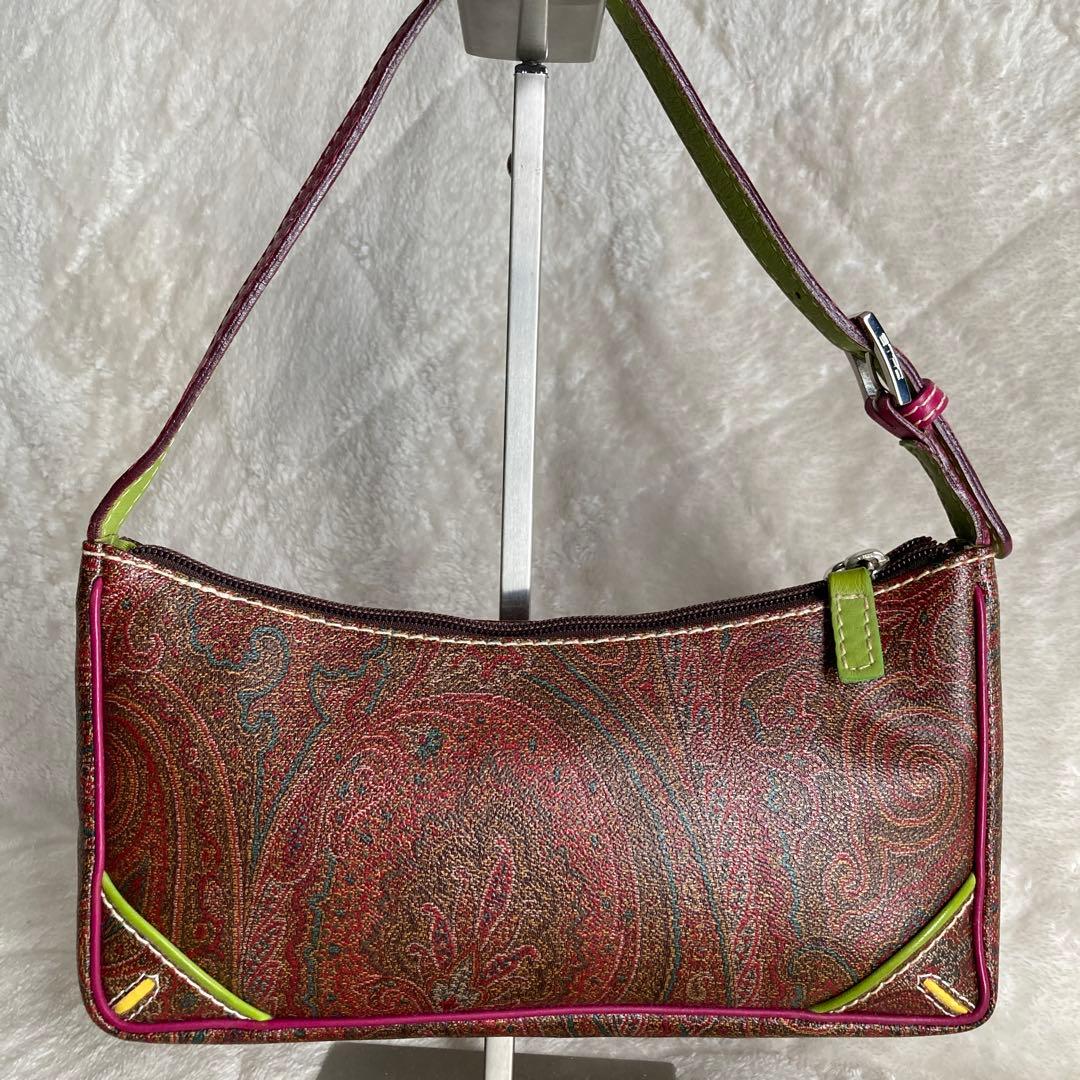 極美品　ETROエトロ　花柄刺繍ハンドバッグ　ペイズリー　ポシェット　イタリア製