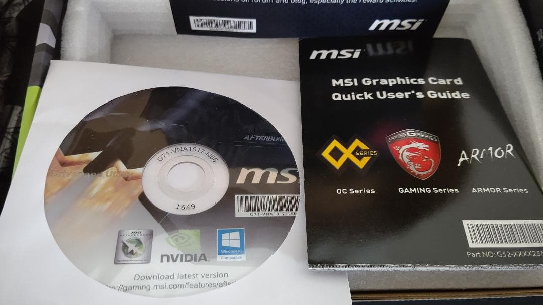 MSI GeForce GTX 1060 6G OC / 6GB 箱付属品有