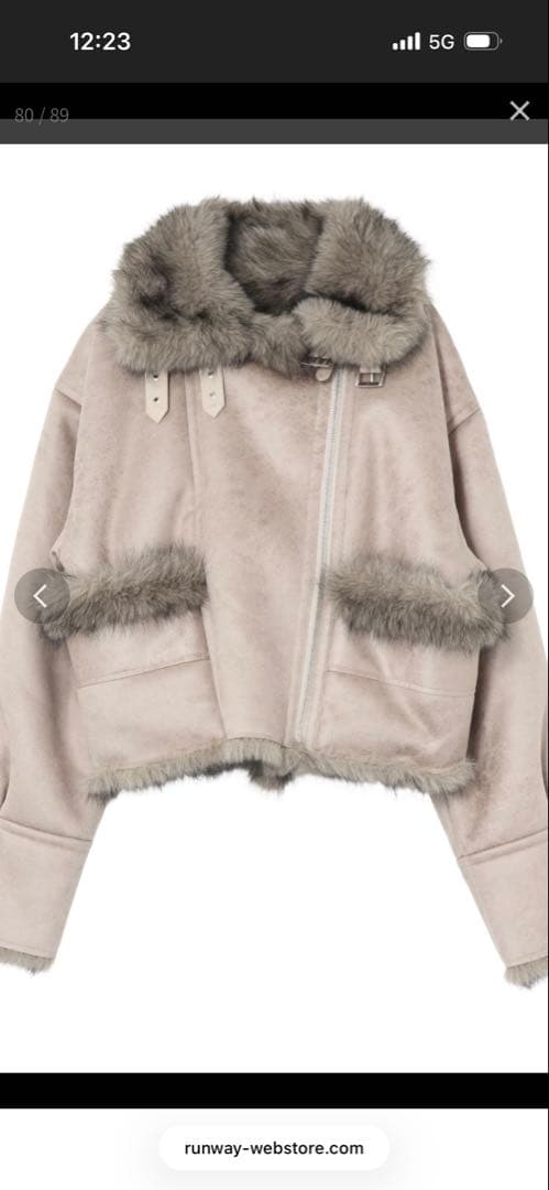 EVRIS リバーシブルフェイクファーブルゾン　ベージュ