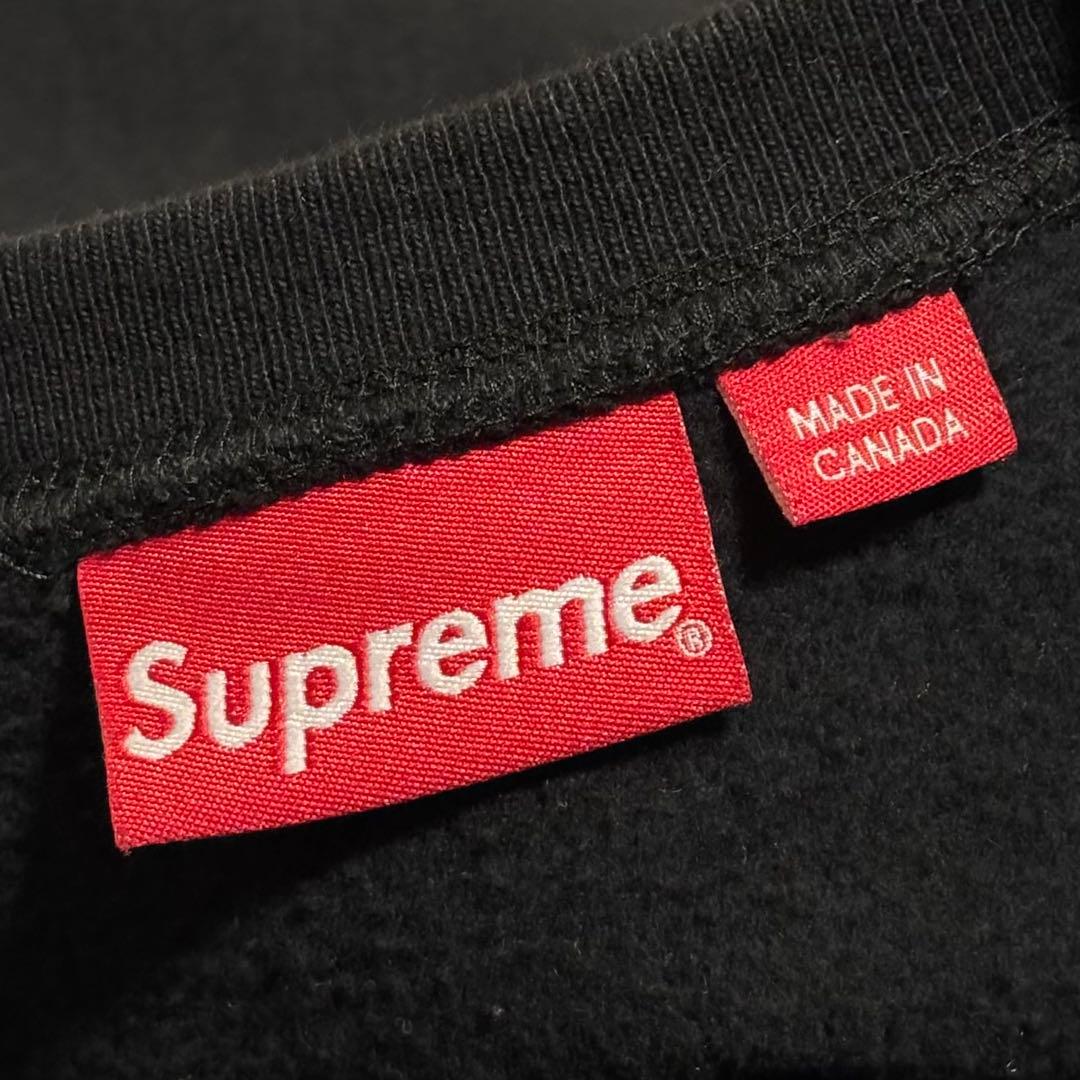 【美品】 シュプリーム ボックスロゴ クルーネック スウェット L ブラック