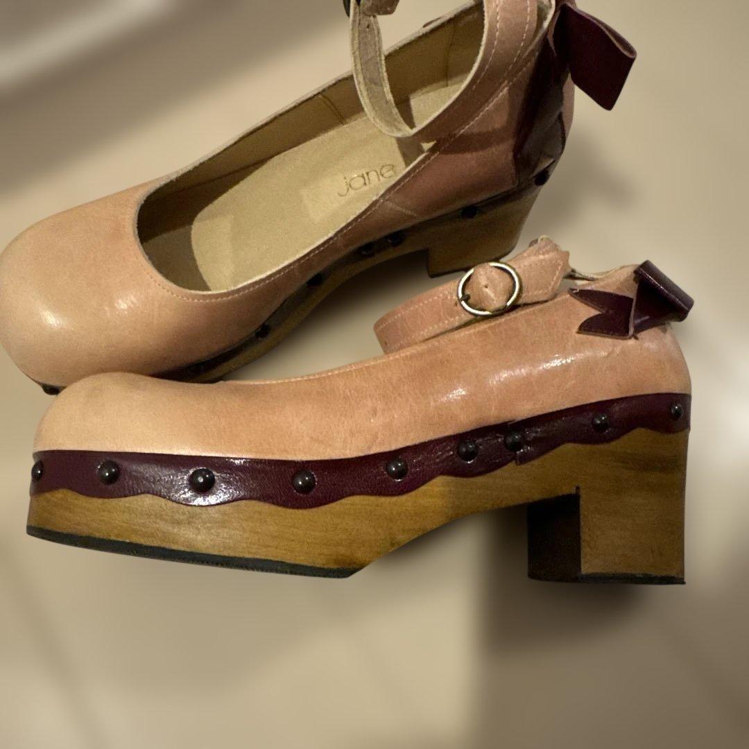 ジェーンマープル　木底アンクルストラップシューズ