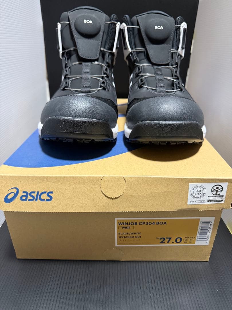 cp304 boa ブラック/ホワイト サイズ27 アシックス ウィンジョブ
