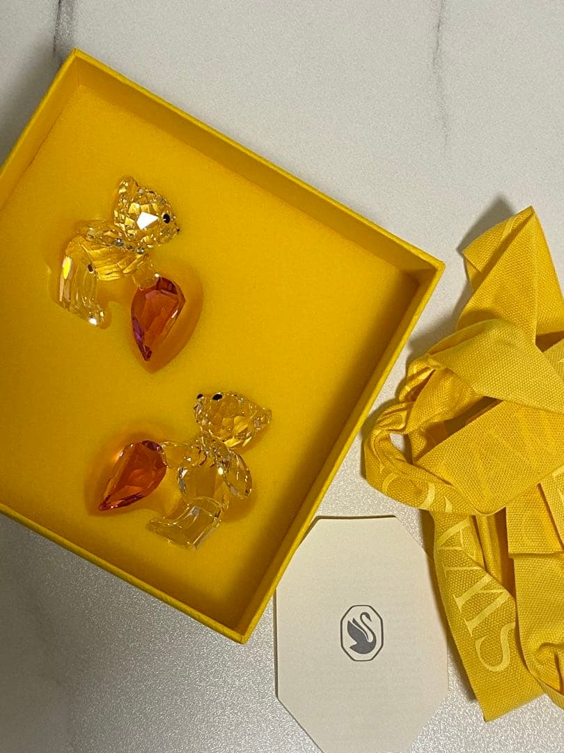 スワロフスキ SWAROVSKI クリスタルクマとハートの置物セット