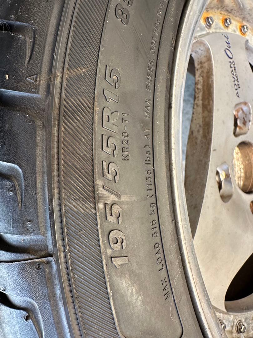 ADVAN oni 15インチ 7.5j+5 ケンダ 195/55r15 タイヤ