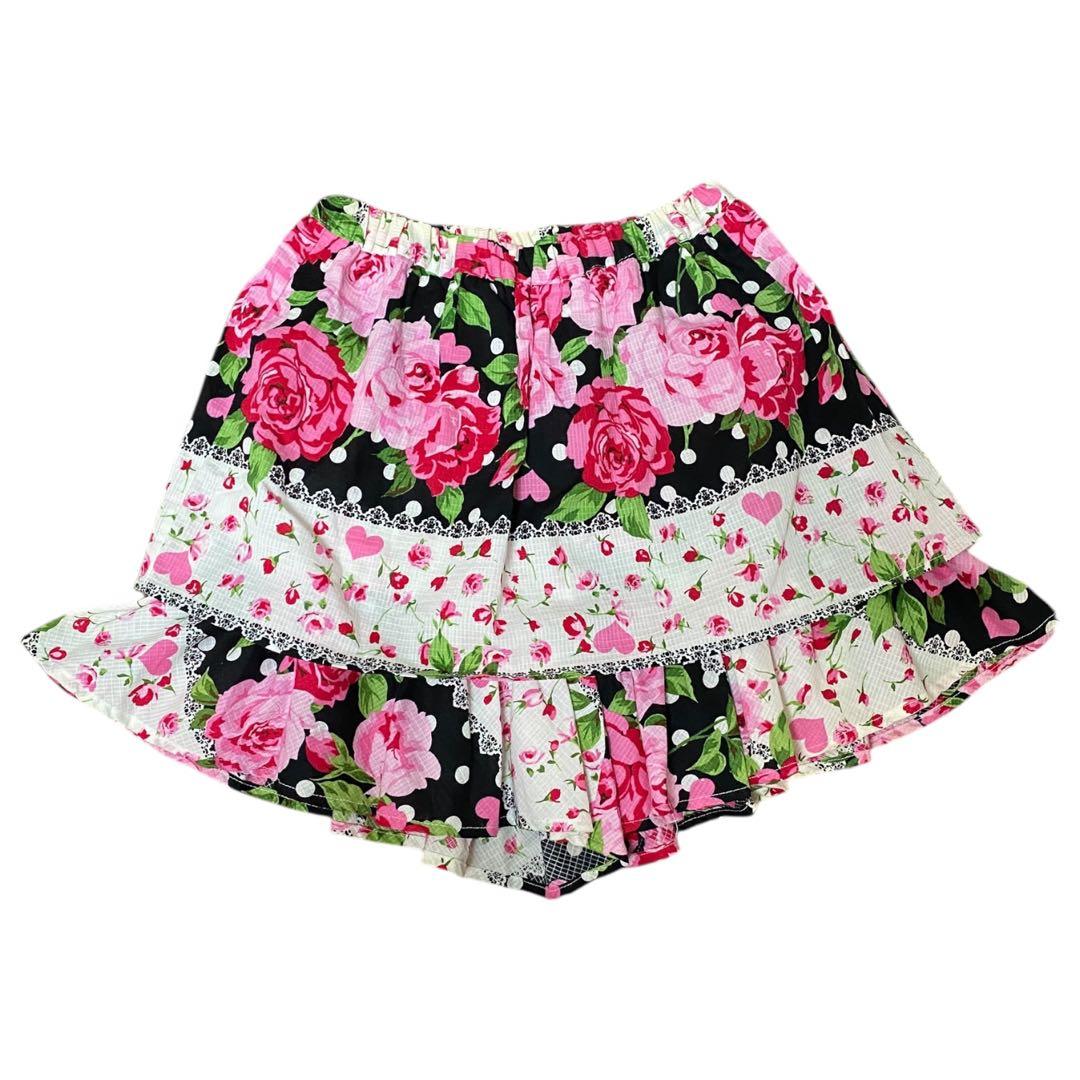 Y2K 大人用 浴衣ドレス 帯2点セット 薔薇柄 姫ギャル 平成GAL