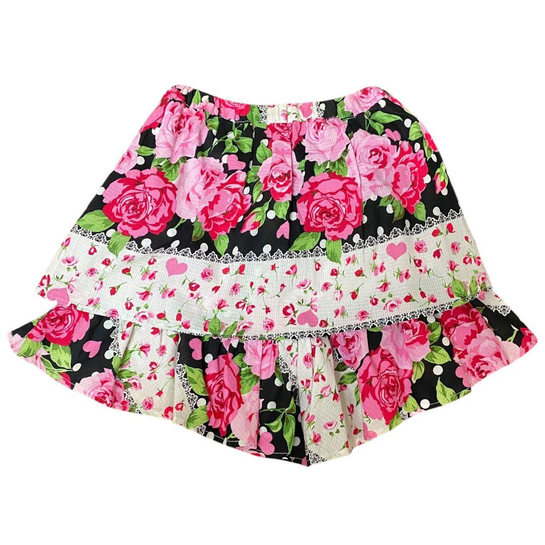 Y2K 大人用 浴衣ドレス 帯2点セット 薔薇柄 姫ギャル 平成GAL