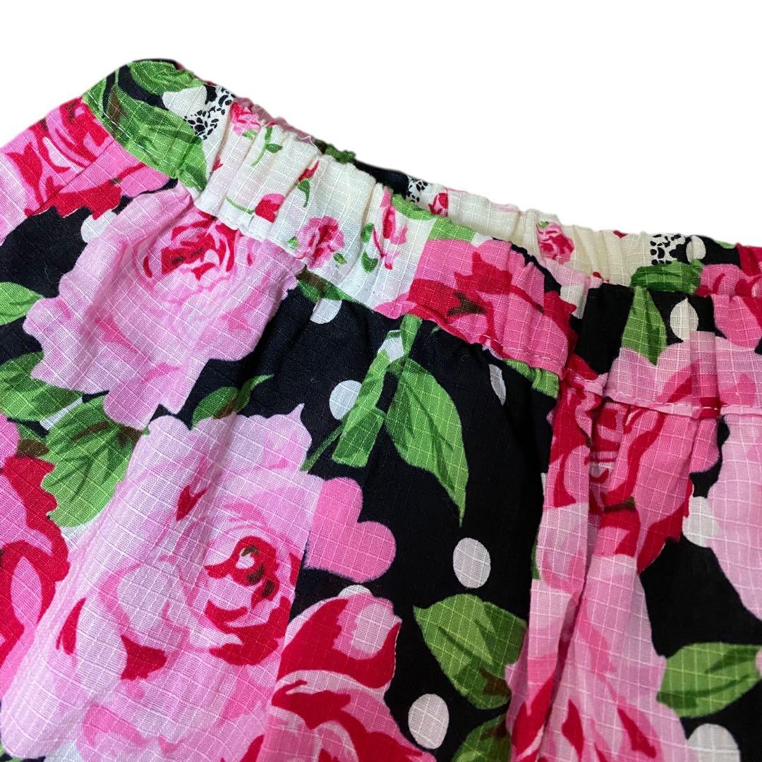 Y2K 大人用 浴衣ドレス 帯2点セット 薔薇柄 姫ギャル 平成GAL