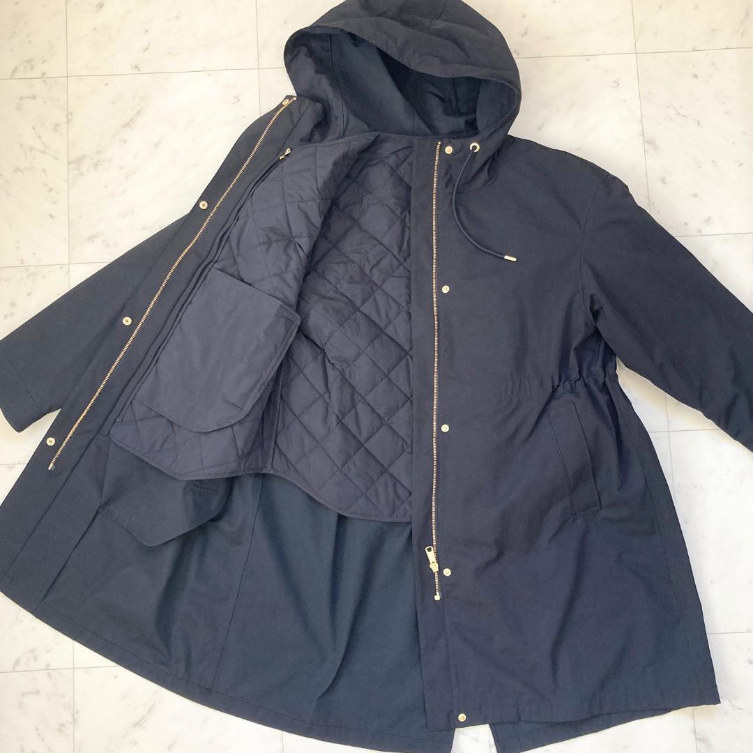 美品　23区　撥水　洗える　モッズコート　マルチウェイアウター　40　ブラック