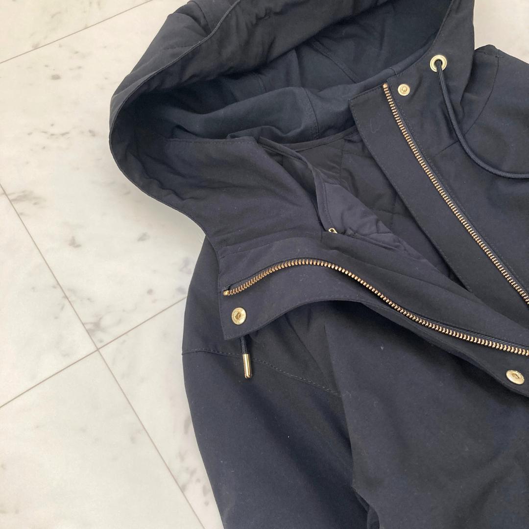 美品　23区　撥水　洗える　モッズコート　マルチウェイアウター　40　ブラック