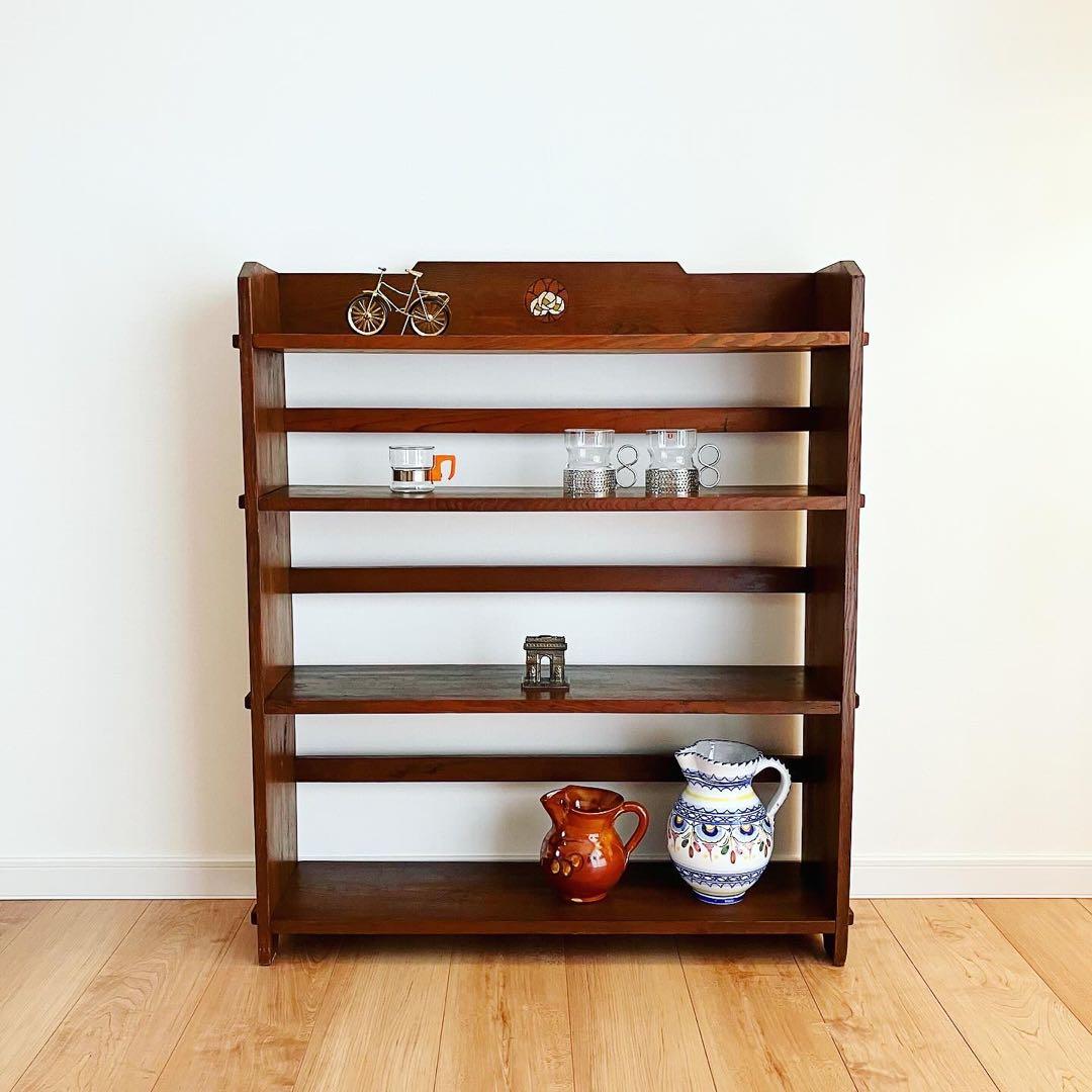 ブックシェルフ　本棚　古家具　古道具　ブロカント　蚤の市　レトロインテリア雑貨