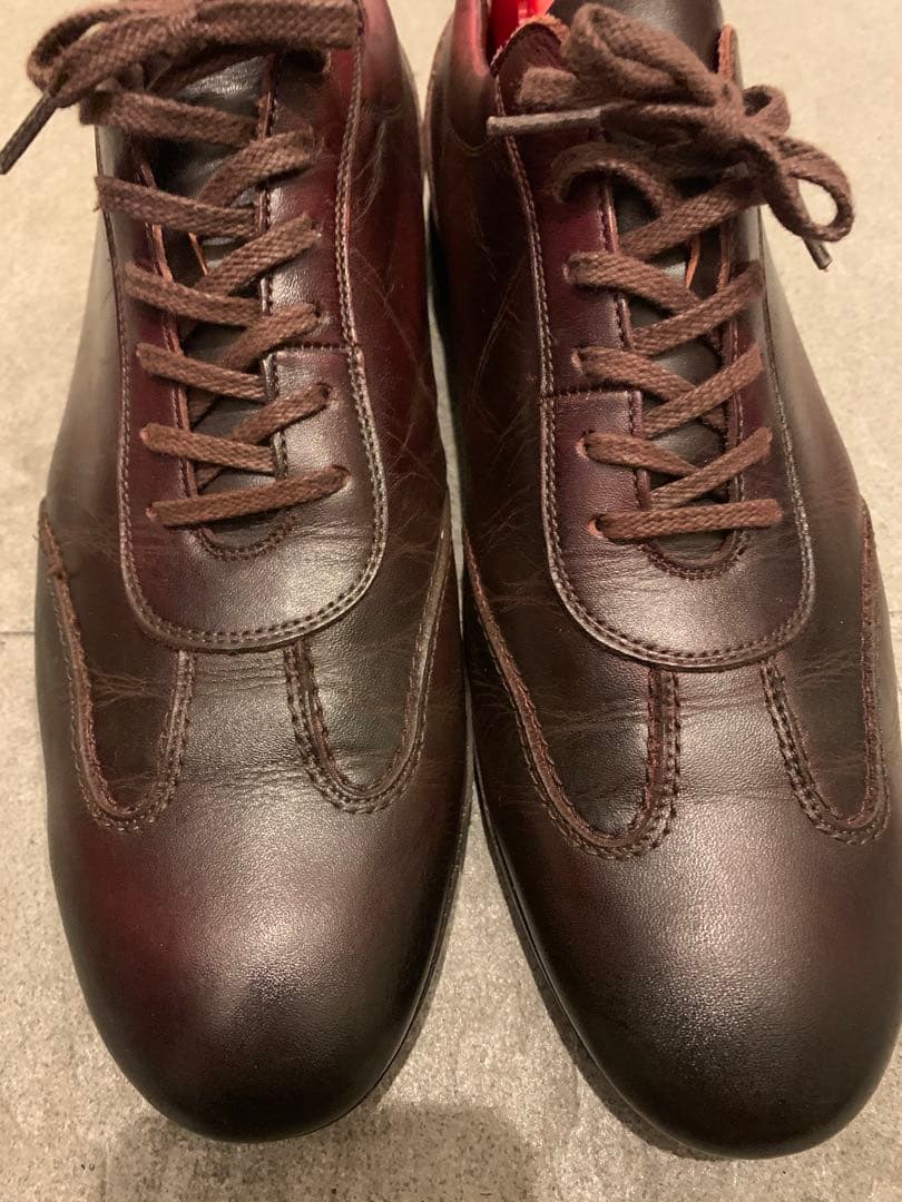 大塚製靴　レザー スニーカー　バーガンディ25.5cm