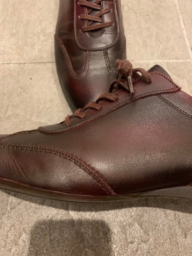 大塚製靴　レザー スニーカー　バーガンディ25.5cm