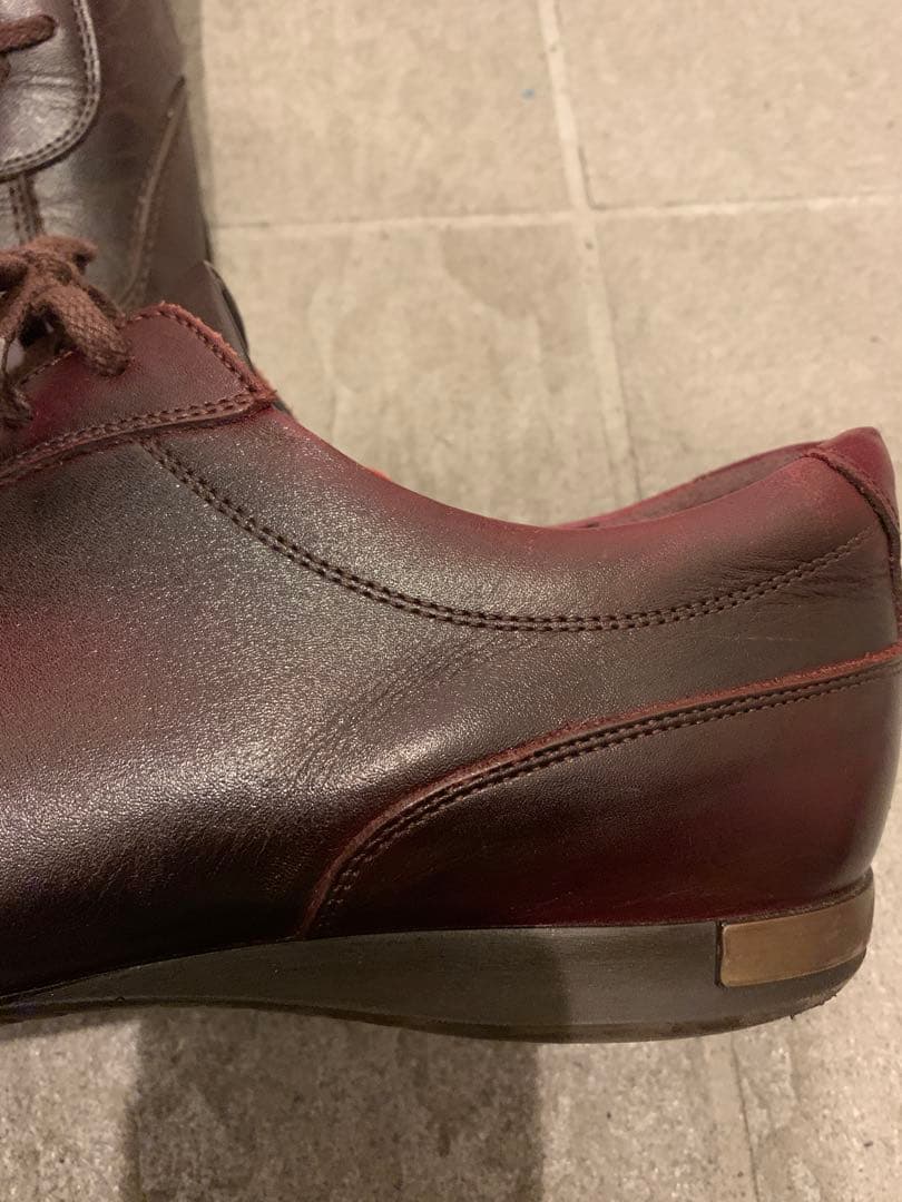 大塚製靴　レザー スニーカー　バーガンディ25.5cm