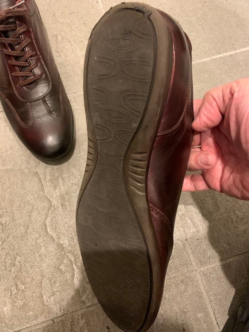 大塚製靴　レザー スニーカー　バーガンディ25.5cm