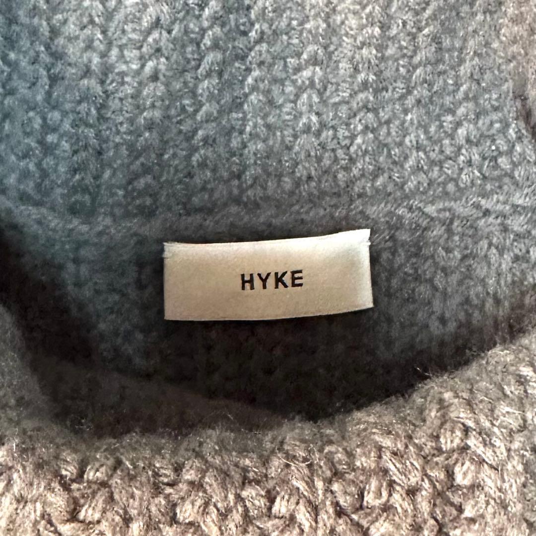 HYKE ハイク フリンジニットベスト ケープ　オリーブ