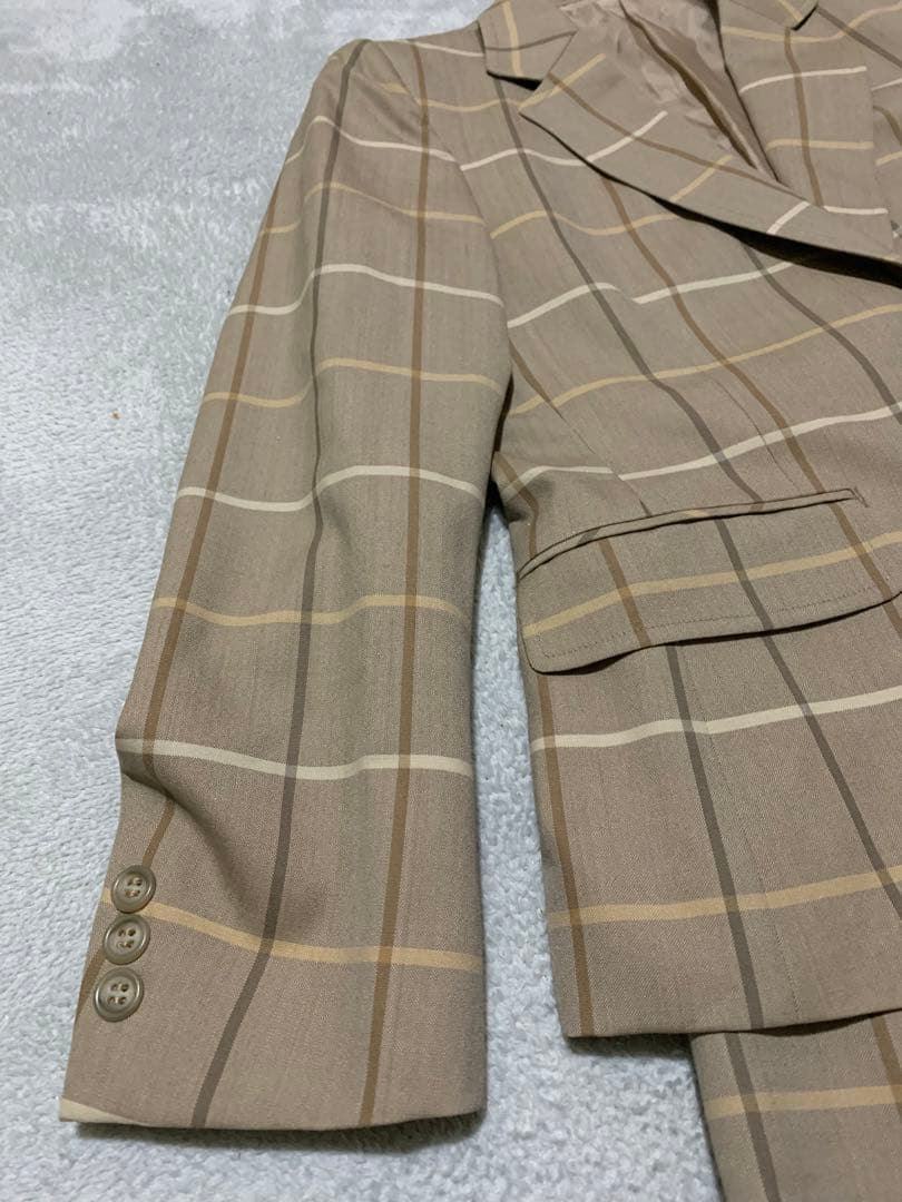 ⭐️美品　Burberry チェック　レディース　スカートスーツ　ウール100%