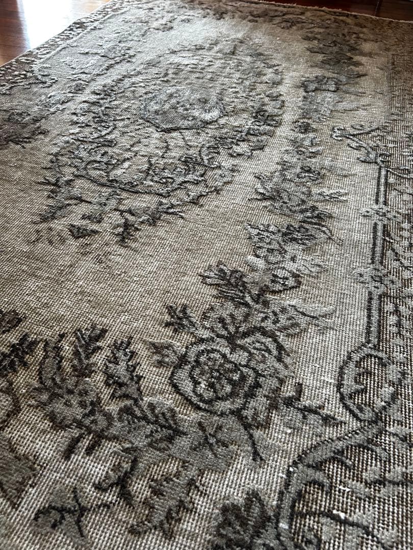 レア　ニュートラルカラー　シャビーシック　オーバーダイ　トルコヴィンテージラグ