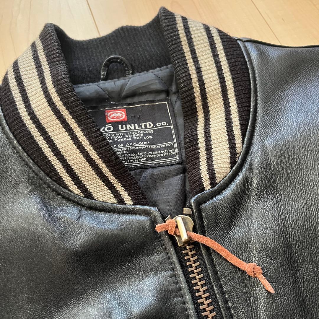 ぼ*ー様 90s ECKO UNLTD　レザー スタジャン ラムレザー