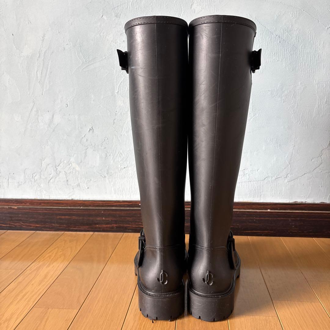 お値下げ！JIMMY CHOO バックル付き ブラック長靴　レインブーツ37