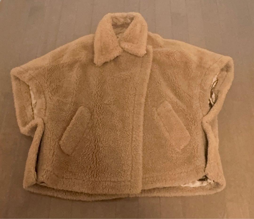 マックスマーラ　テディケープ　キャメル　美品　フリーサイズ