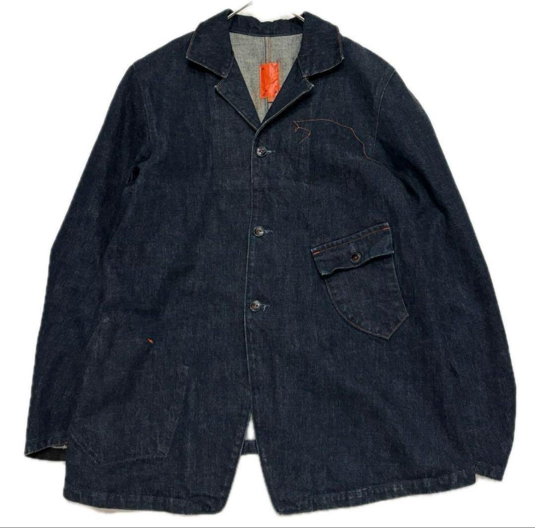 KATO' 代表作 美品 濃紺 3D デニム カバーオール ジャケット 立体裁断