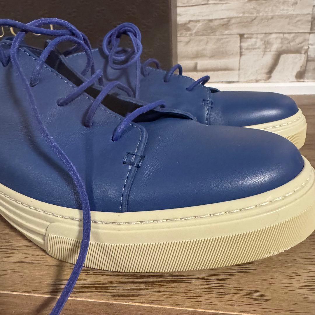 (新品未使用)GUCCI グッチ　本革　シューズ　ブルー　クレストロゴ　28
