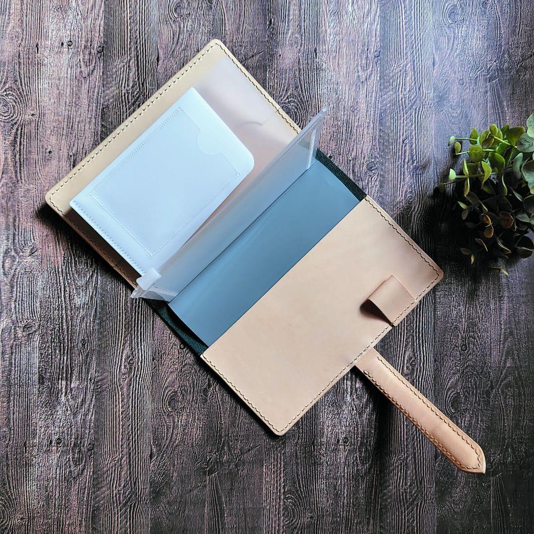 ハンドメイド 本革 お薬手帳カバー 母子手帳カバー 通帳ポーチ ミナペルホネン