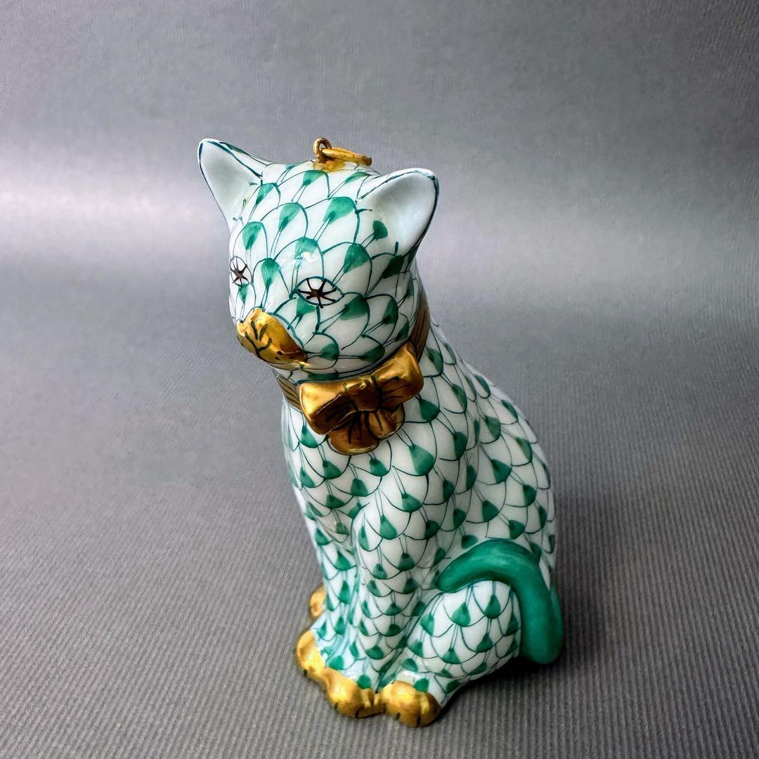 希少FIRST EDITION 初回生産　Herend フィギュリン　猫　置物