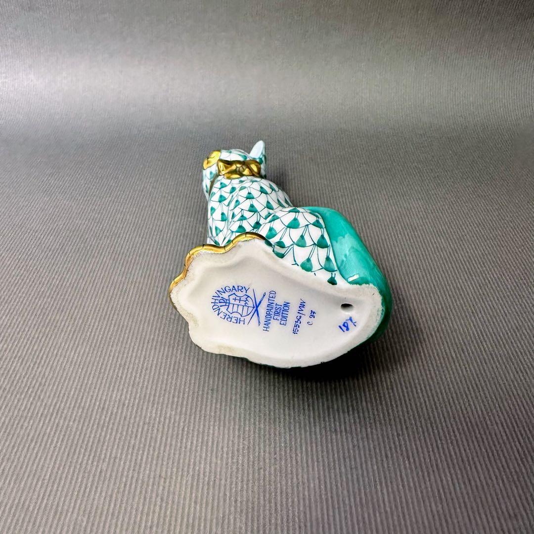 希少FIRST EDITION 初回生産　Herend フィギュリン　猫　置物