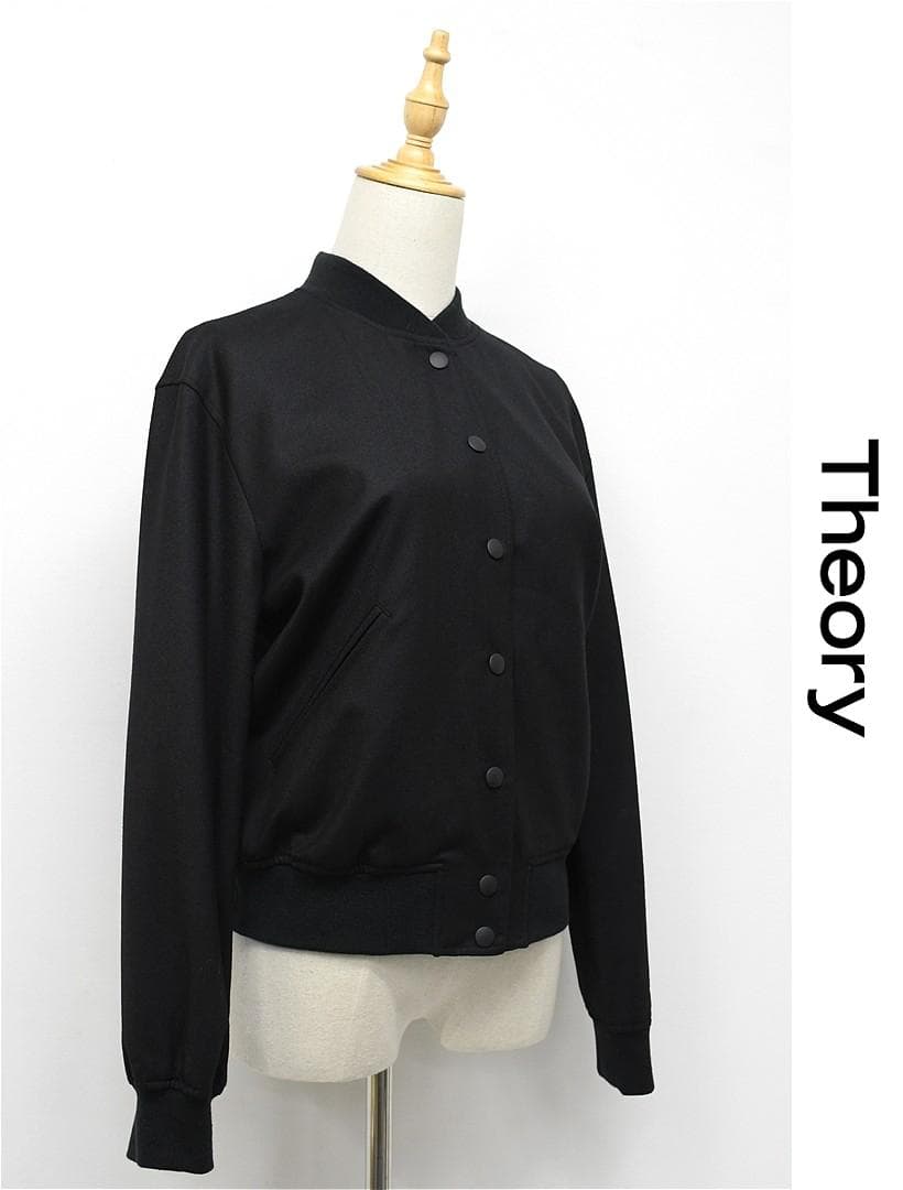 T310/美品 THEORY スリークサキソニー ブルゾン ジャケット P 黒