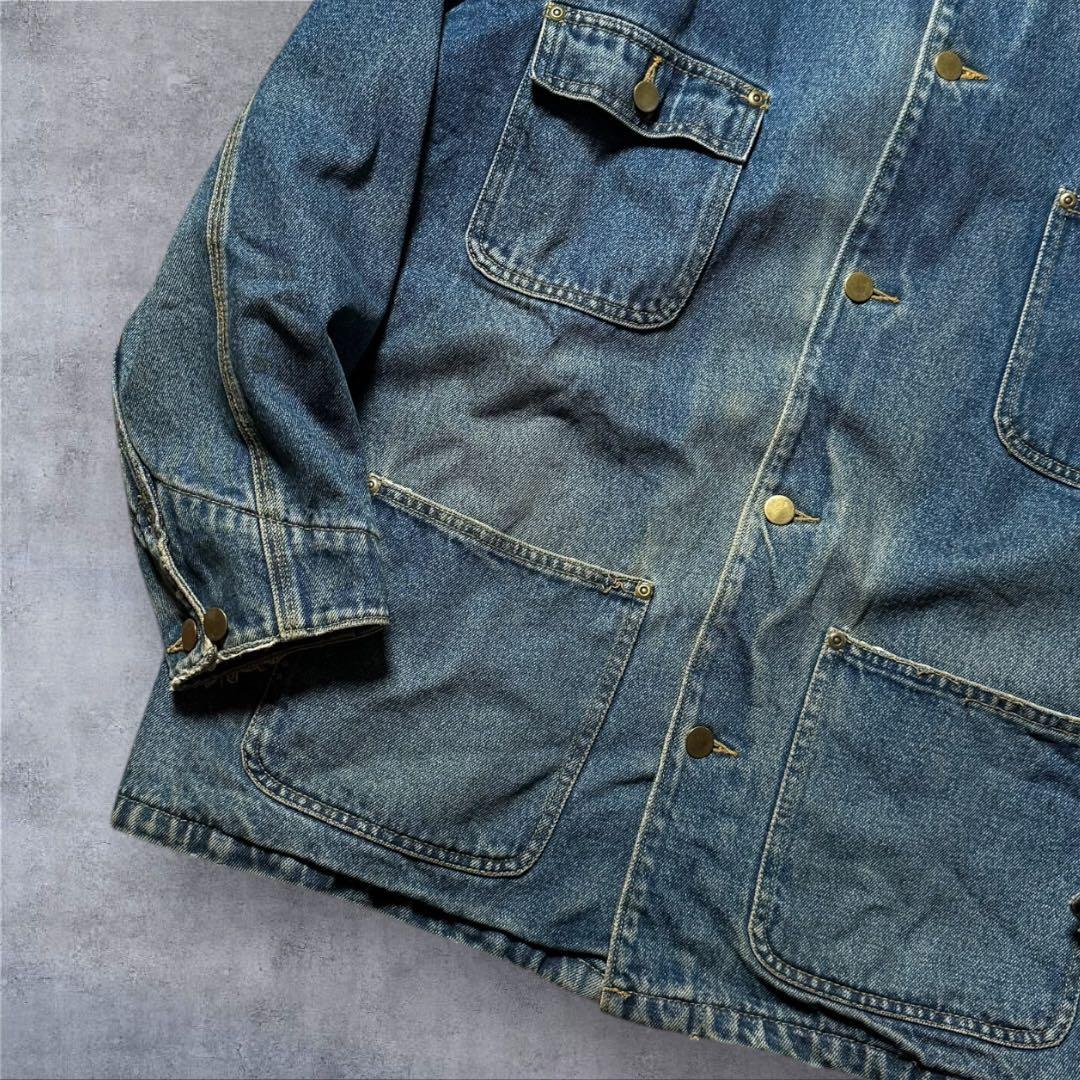 2264 古着90年代BCC WORKWEARデニムカバーオール好色落ちハチノス